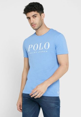 Blaue Poloshirts mit Rundhalsausschnitt und Logo für Herren von Ralph Lauren