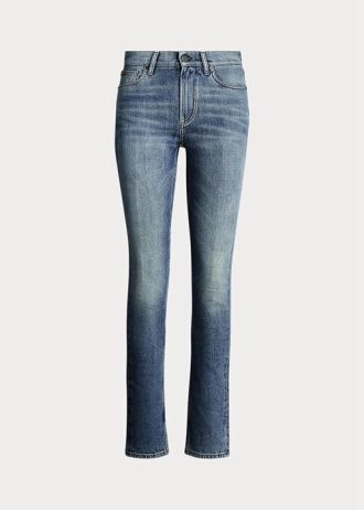 Blaue Ralph Lauren 861 High-Rise Skinny Jeans für Damen