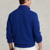 Blaue Ralph Lauren Baumwollpullover mit Viertelreißverschluss für Herren