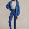Blaue Ralph Lauren Damen-Stretch-Leggings mit Steg Blaue Ralph Lauren Damen-Stretch-Leggings mit Steg
