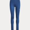 Blaue Ralph Lauren Damen-Stretch-Leggings mit Steg Blaue Ralph Lauren Damen-Stretch-Leggings mit Steg
