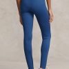 Blaue Ralph Lauren Damen-Stretch-Leggings mit Steg Blaue Ralph Lauren Damen-Stretch-Leggings mit Steg
