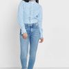 Blaue Ralph Lauren Damenhemden mit gestreiftem Rüschendetail