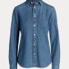 Blaue Ralph Lauren Denim-Hemden für Damen