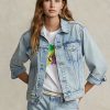 Blaue Ralph Lauren Denim Trucker-Jacken für Damen
