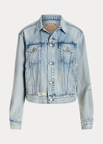 Blaue Ralph Lauren Denim Trucker-Jacken für Damen