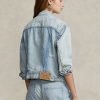 Blaue Ralph Lauren Denim Trucker-Jacken für Damen