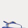 Blaue Ralph Lauren Ellington Sandalen aus geprägtem Leder für Damen Blaue Ralph Lauren Ellington Sandalen aus geprägtem Leder für Damen