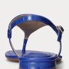 Blaue Ralph Lauren Ellington Sandalen aus geprägtem Leder für Damen Blaue Ralph Lauren Ellington Sandalen aus geprägtem Leder für Damen