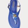 Blaue Ralph Lauren Ellington Sandalen aus geprägtem Leder für Damen Blaue Ralph Lauren Ellington Sandalen aus geprägtem Leder für Damen