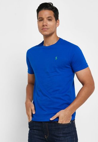 Blaue Ralph Lauren Essential T-Shirts mit Rundhalsausschnitt für Herren