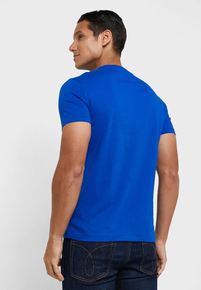 Blaue Ralph Lauren Essential T-Shirts mit Rundhalsausschnitt für Herren Blaue Ralph Lauren Essential T-Shirts mit Rundhalsausschnitt für Herren