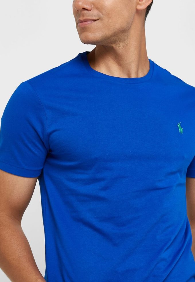 Blaue Ralph Lauren Essential T-Shirts mit Rundhalsausschnitt für Herren Blaue Ralph Lauren Essential T-Shirts mit Rundhalsausschnitt für Herren