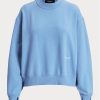 Blaue Ralph Lauren Fleece-Sweatshirts mit Rundhalsausschnitt für Damen Blaue Ralph Lauren Fleece-Sweatshirts mit Rundhalsausschnitt für Damen