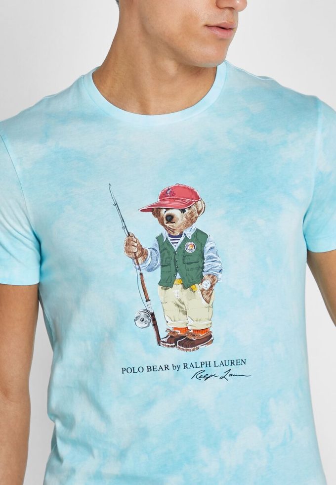 Blaue Ralph Lauren Graphic T-Shirts mit Rundhalsausschnitt für Herren Blaue Ralph Lauren Graphic T-Shirts mit Rundhalsausschnitt für Herren