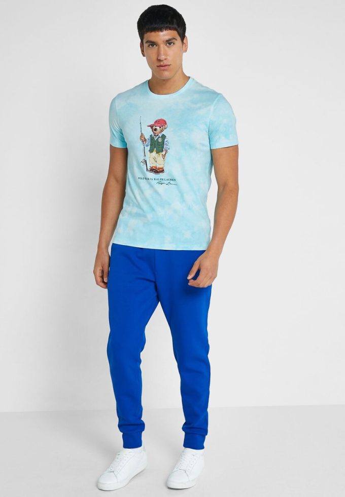 Blaue Ralph Lauren Graphic T-Shirts mit Rundhalsausschnitt für Herren Blaue Ralph Lauren Graphic T-Shirts mit Rundhalsausschnitt für Herren