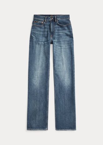 Blaue Ralph Lauren High-Rise Straight Jeans für Damen