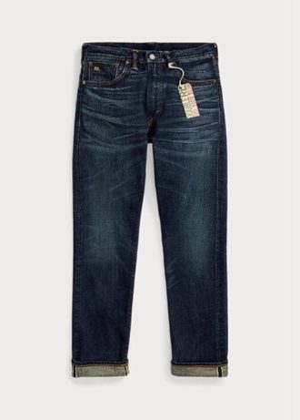 Blaue Ralph Lauren High Slim Bayview Selvedge Jeans für Herren