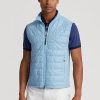 Blaue Ralph Lauren Hybrid-Weste mit Stehkragen für Herren Blaue Ralph Lauren Hybrid-Weste mit Stehkragen für Herren