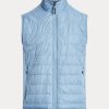 Blaue Ralph Lauren Hybrid-Weste mit Stehkragen für Herren Blaue Ralph Lauren Hybrid-Weste mit Stehkragen für Herren