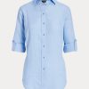 Blaue Ralph Lauren Leinenhemden für Damen