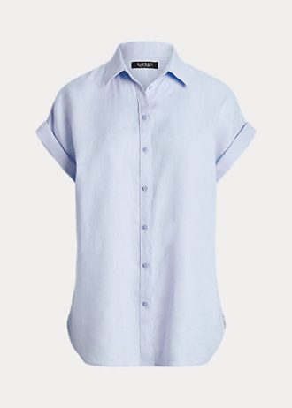 Blaue Ralph Lauren-Leinenhemden mit Dolman-Ärmeln für Damen