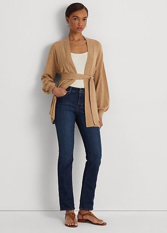 Blaue Ralph Lauren Mid-Rise Straight Jeans für Damen