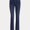 Blaue Ralph Lauren Mid-Rise Straight Jeans für Damen