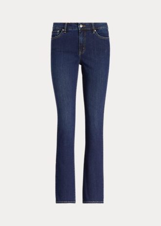 Blaue Ralph Lauren Mid-Rise Straight Jeans für Damen