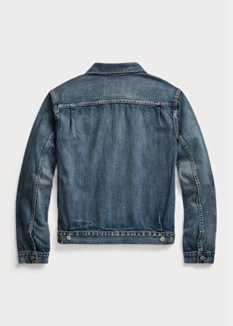 Blaue Ralph Lauren Overdale Denim Trucker-Jacken für Herren