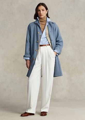 Blaue Ralph Lauren Oversize-Doubleface-Automäntel für Damen