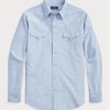 Blaue Ralph Lauren Oxford-Westernhemden im Classic Fit für Herren Blaue Ralph Lauren Oxford-Westernhemden im Classic Fit für Herren