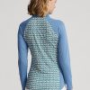 Blaue Ralph Lauren Print Jersey-Sweatshirts mit Viertelreißverschluss für Damen Blaue Ralph Lauren Print Jersey-Sweatshirts mit Viertelreißverschluss für Damen