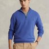 Blaue Ralph Lauren Pullover aus Baumwolle mit Viertelreißverschluss und Netzstrick für Herren Blaue Ralph Lauren Pullover aus Baumwolle mit Viertelreißverschluss und Netzstrick für Herren