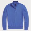 Blaue Ralph Lauren Pullover aus Baumwolle mit Viertelreißverschluss und Netzstrick für Herren Blaue Ralph Lauren Pullover aus Baumwolle mit Viertelreißverschluss und Netzstrick für Herren