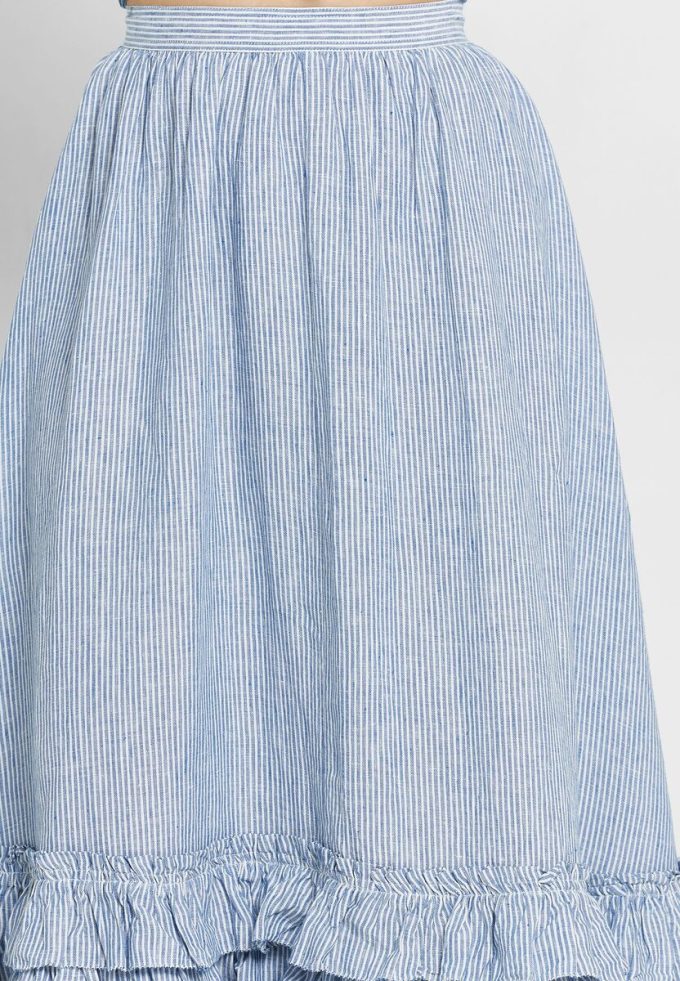 Blaue Ralph Lauren Röcke mit Rüschen und hoher Taille für Damen