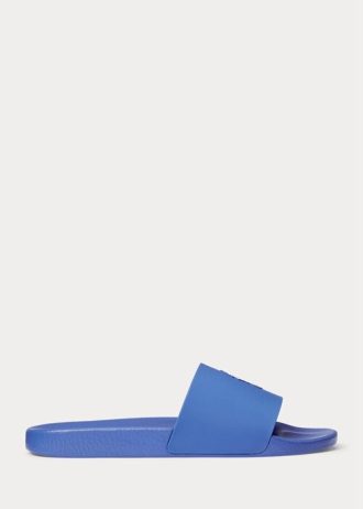 Blaue Ralph Lauren Signature Pony-Hausschuhe für Herren