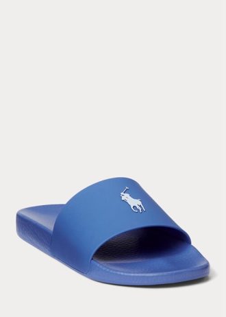 Blaue Ralph Lauren Signature Pony-Hausschuhe für Herren