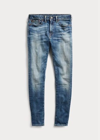 Blaue Ralph Lauren Skinny Stretch-Jeans für Damen