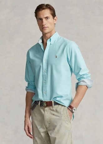 Blaue Ralph Lauren Slim Fit Oxford-Hemden für Herren Blaue Ralph Lauren Slim Fit Oxford-Hemden für Herren