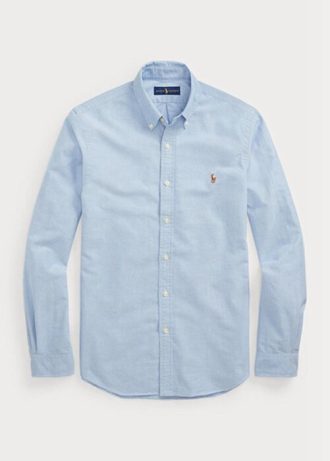 Blaue Ralph Lauren Slim Fit Oxford-Hemden für Herren Blaue Ralph Lauren Slim Fit Oxford-Hemden für Herren