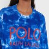 Blaue Ralph Lauren Strick-Sweatshirts mit Rundhalsausschnitt für Damen Blaue Ralph Lauren Strick-Sweatshirts mit Rundhalsausschnitt für Damen