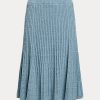 Blaue Ralph Lauren Strickröcke aus Leinen-Baumwolle für Damen