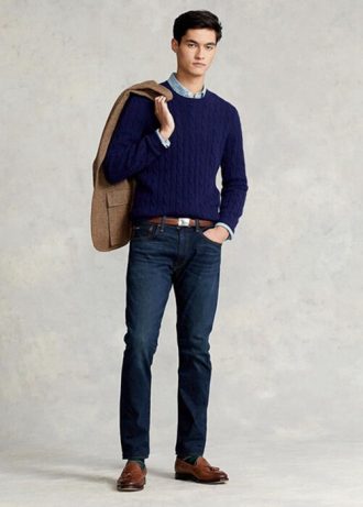 Blaue Ralph Lauren Sullivan Slim Stretch-Jeans für Herren