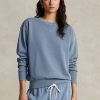 Blaue Ralph Lauren Sweatshirts mit Rundhalsausschnitt aus Bio-Baumwolle für Damen Blaue Ralph Lauren Sweatshirts mit Rundhalsausschnitt aus Bio-Baumwolle für Damen