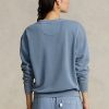 Blaue Ralph Lauren Sweatshirts mit Rundhalsausschnitt aus Bio-Baumwolle für Damen Blaue Ralph Lauren Sweatshirts mit Rundhalsausschnitt aus Bio-Baumwolle für Damen