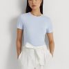 Blaue Ralph Lauren T-Shirts aus Stretch-Baumwolle für Damen Blaue Ralph Lauren T-Shirts aus Stretch-Baumwolle für Damen