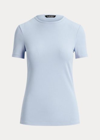 Blaue Ralph Lauren T-Shirts aus Stretch-Baumwolle für Damen