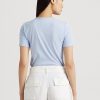 Blaue Ralph Lauren T-Shirts aus Stretch-Baumwolle für Damen Blaue Ralph Lauren T-Shirts aus Stretch-Baumwolle für Damen