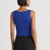 Blaue Ralph Lauren Tanktops aus Baumwollmischung für Damen Blaue Ralph Lauren Tanktops aus Baumwollmischung für Damen